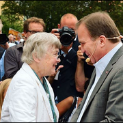 Lisbeth Palme och Stefan Löfven.