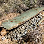 En israelisk klusterbomb som inte har detonerat. Illustrationsbild.  MOHAMMED ZAATARI / AP