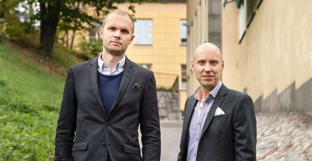Börspoddens grundare Johan Isaksson och John Skogman. Pressfoto, Mats W Nilsson