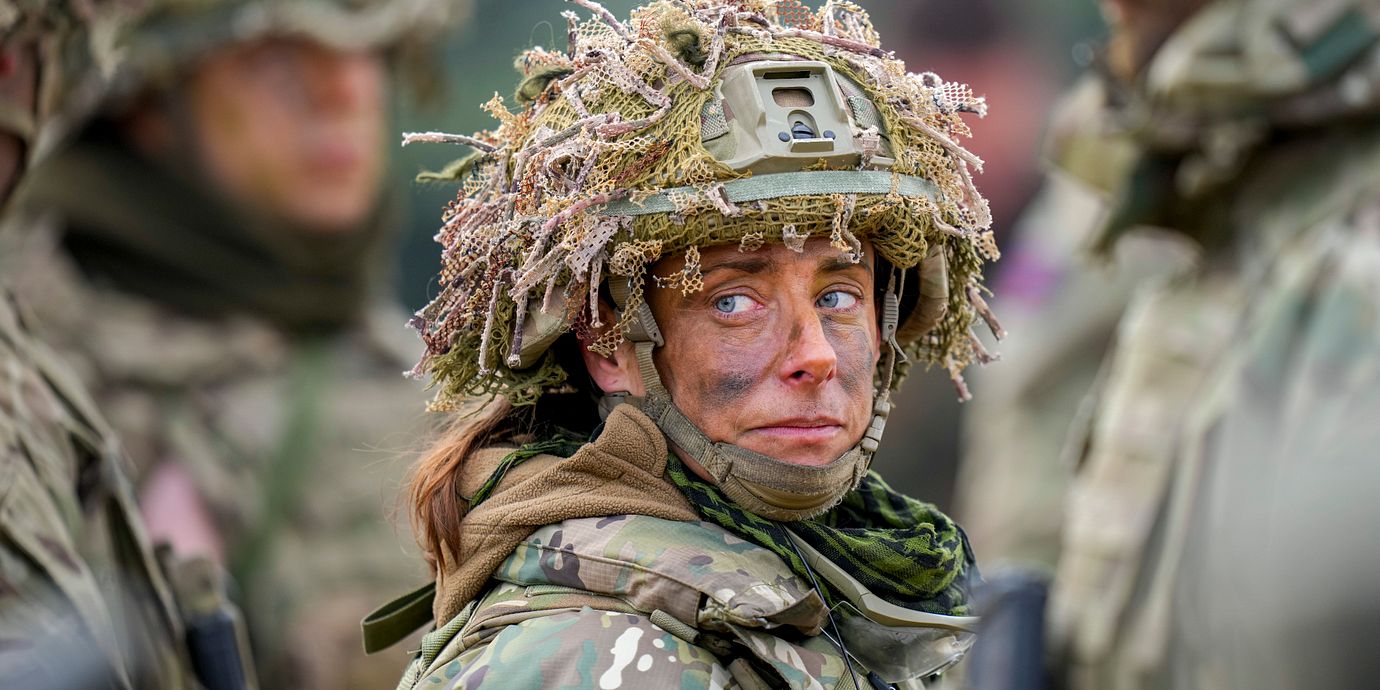 En brittisk soldat under en Nato-övning i Rumänien, 2025.