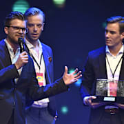 Humorgruppen JLC, med Lucas Simonsson längst till vänster.