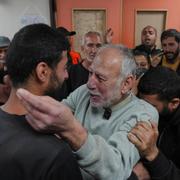 Arkivbild på den frigivna palestinska fången Jamal Zuweiri, 69 år, vid hans hemkomst till Gaza i april, tidigare i år.