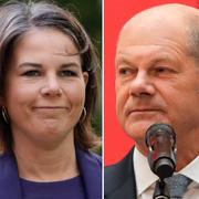 De grönas Annalena Baerbock, SPD:s Olaf Scholz, FDP:s Christian Lindner.