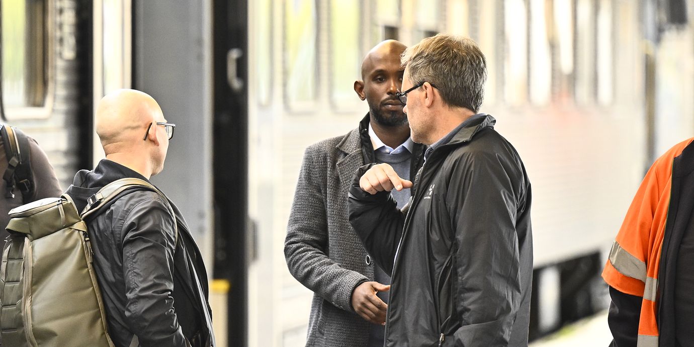 Mohamed Abdukardir Ali på Stockholms centralstation den 21 september.