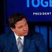 Ron DeSantis och Donald Trump. Arkivbild.