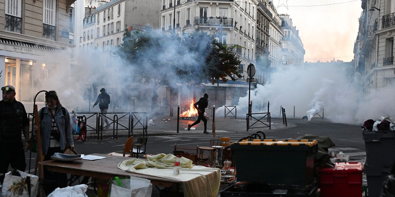 Protester i Paris under helgen.