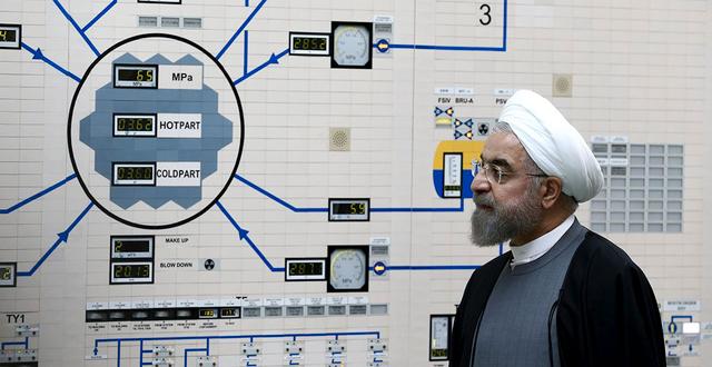 President Rouhani vid en av Irans kärnanläggningar. Mohammad Berno / TT NYHETSBYRÅN