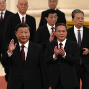  Xi Jinping, Li Qiang, Zhao Leji, Wang Huning, Cai Qi, Ding Xuexiang och Li Xi på Kommunistpartiets kongress/covidpatienter vårdas på sjukhus i Kina.