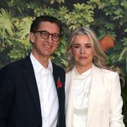 Canal+ vd Maxime Saada med frun Sylvie Saada  vid en filmpremiär. Arkivbild.