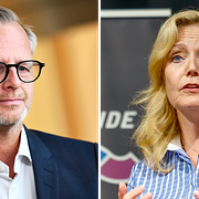 S ekonomisk-politiske talesperson Mikael Damberg och C-ledaren Elisabeth Thand Ringqvist.