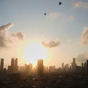 Soluppgång över Tel Aviv den 24 juni.