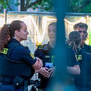 Polisen på plats i Islands Brygge i Köpenhamn efter dödsmisshandeln.