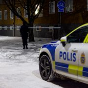 Polisinsats efter skjutningen.