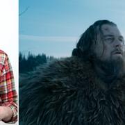 Ett fan med statyetten / DiCaprio i filmen ”The Revenent”