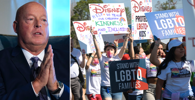 Bob Chapek/Protester mot Disneys initiala tystnad mot lagförslaget. TT