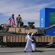 Amerikansk stridsvagn i Riyadh i februari 2026
