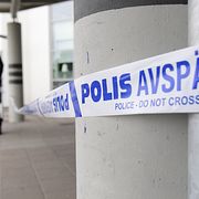 Avspärrningar vid Höglandssjukhuset.