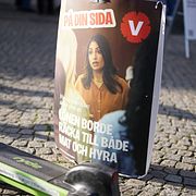 En valaffisch från Vänsterpartiet.