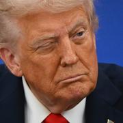 President Donald Trump attends a business roundtable with Britain's Prime Minister Keir Starmer at Chequers near Aylesbury, England, Thursday, Sept. 18, 2025. (Leon Neal/Pool Photo via AP)  LBL115