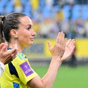 Kosovare Asllani efter en EM-kvalmatch i juli.