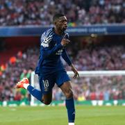 Ousmane Dembélé firar sitt mål.