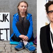 Greta Thunberg och Masha Gessen. Arkivbilder.