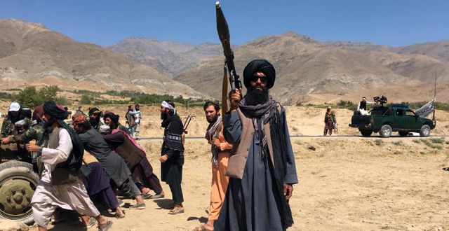 Talibaner i Panjshirdalen. Mohammad Asif Khan / TT NYHETSBYRÅN