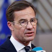 Statsminister Ulf Kristersson (M) innan dagens EU-toppmöte i Bryssel.