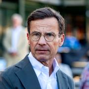 Moderaternas partiledare och Sveriges statsminister Ulf Kristersson (M) efter sitt sensommartal på Mosebacketerassen i Stockholm i september. 