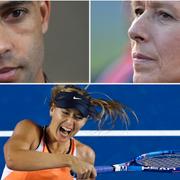 Arkivbilder: James Blake, Martina Navratilova, Maria Sjarapova.