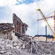 Illustrationsbild från rivningen av gamla bron vid Slussen i Stockholm. 