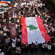 Demonstranter i Beirut.