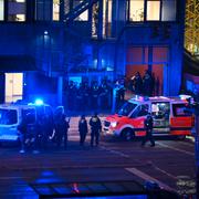 Polisen på platsen för attentatet.