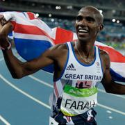 Mo Farah firar efter att ha vunnit OS-guld i Rio i somras