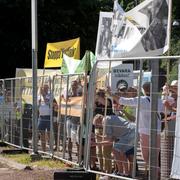 Protester mot Västlänkenbygget.