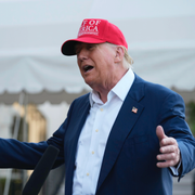 Representanthusets republikanske talman Mike Johnson och Donald Trump. 