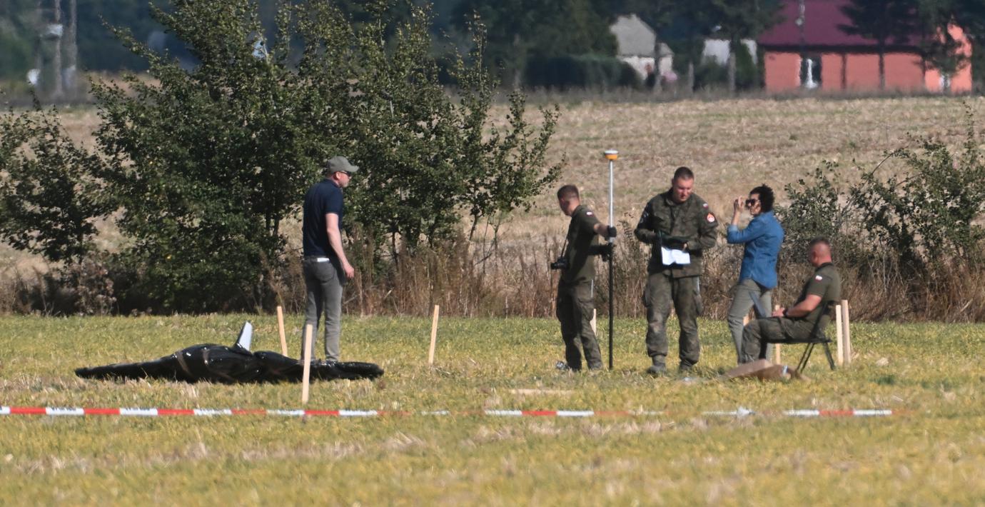 Bild från en nedslagsplats i Polen. 