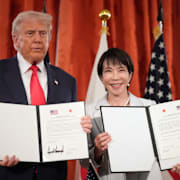 Donald Trump och Sanae Takaichi.