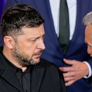 Ukrainas president Volodymyr Zelenskyj tillsammans med USA:s särskilda sändebud Steve Witkoff tidigare i december. 