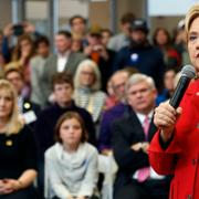 Clinton vid valmötet i New Hampshire.