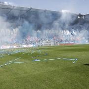 Bengaler, pyroteknik på läktaren inför onsdagens final i Svenska cupen mellan Malmö FF och Djurgårdens IF på Eleda stadion i Malmö. 