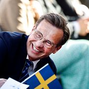 Statsminister Ulf Kristersson vid nationaldagskonserten på Sollidenscenen.