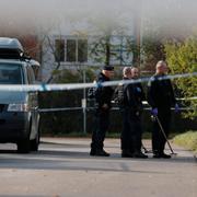 Polisen efter mordet.