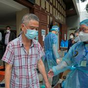 Vaccinering vid moské i Hongkong. 