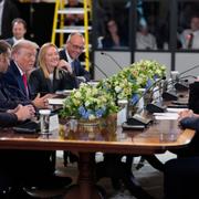 Trump och europeiska ledare i Vita huset.