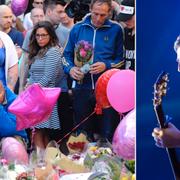 Människor sörjer efter terrordådet i Mancheter 22 maj/Noel Gallagher. 