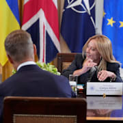 Trump med Italiens ledare Meloni. Illustrationsbild.