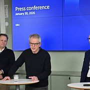 Intellego Technologies tillförordnade vd Jacob Laurin, styrelseordförande Greg Batcheller och KPMG:s utredare Martin Krüger.