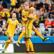 Sverige under VM-kvalmatchen i somras. 