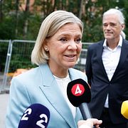Magdalena Andersson i Stockholm på valdagen 13 september.
